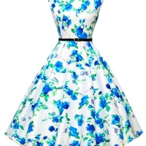Grace Karin floral sleeveless dress (no belt)